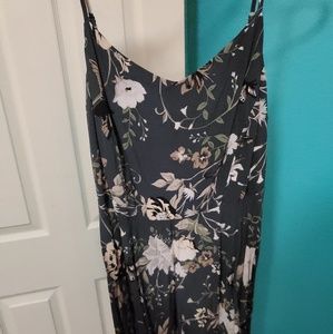 Floral grey summer dress